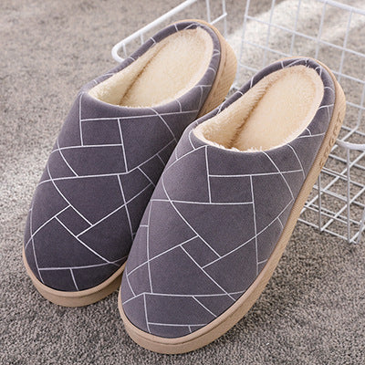 Geometric Plush Winter Slippers