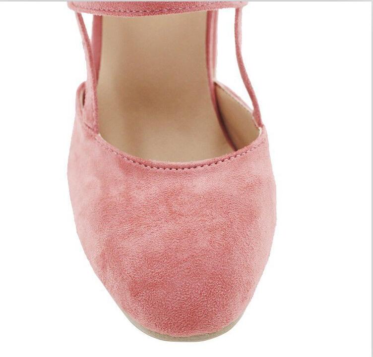 Suede Chunky Heeled Sandals with Ankle Straps
