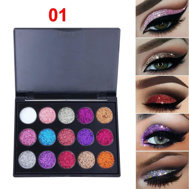 Radiant 15-Color Sparkle Palette