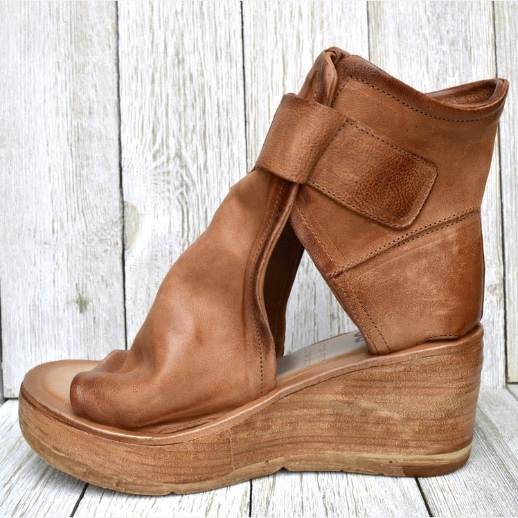 High Top Wedge Platform Fish Mouth Sandals for Women