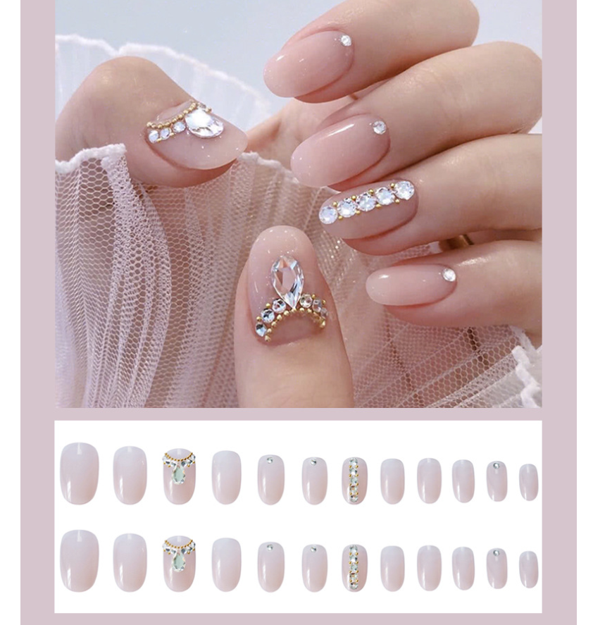 NaiNina 302 Elegance Water Drop Nails - 24 Piece Set