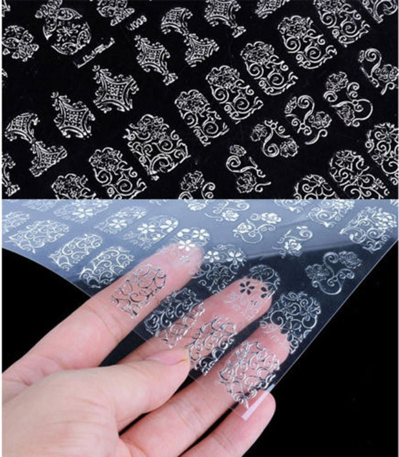 Elegant Metallic 3D Nail Stickers
