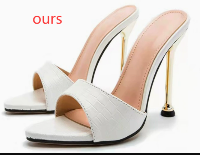 Elegant Korean High-Heeled Slippers