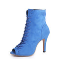 Elegant Suede Lace-Up Stilettos