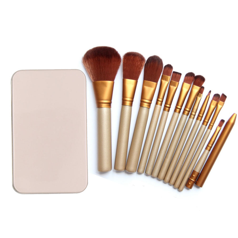 Golden Elegance 12-Piece Makeup Brush Set
