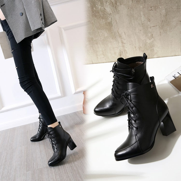 Elegant Pointed Toe Heel Booties