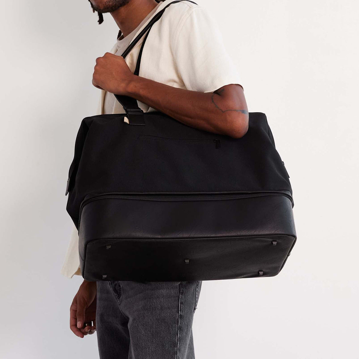 Large Capacity Canvas Travel Bag - Expandable Tote