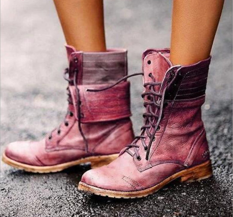 Cross-Strapped Martin Boots