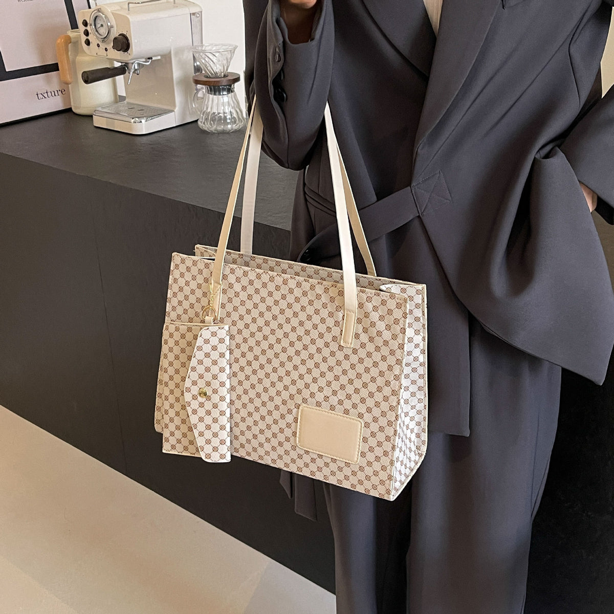 Chic Plaid Statement Tote