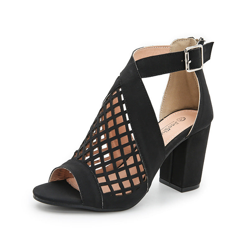 Elegant Buckled Roman Heels for Women