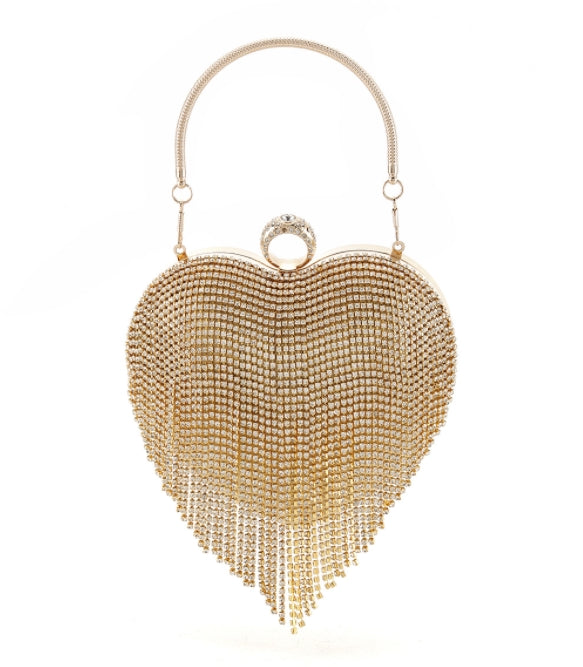 Elegant Crystal Tassel Clutch