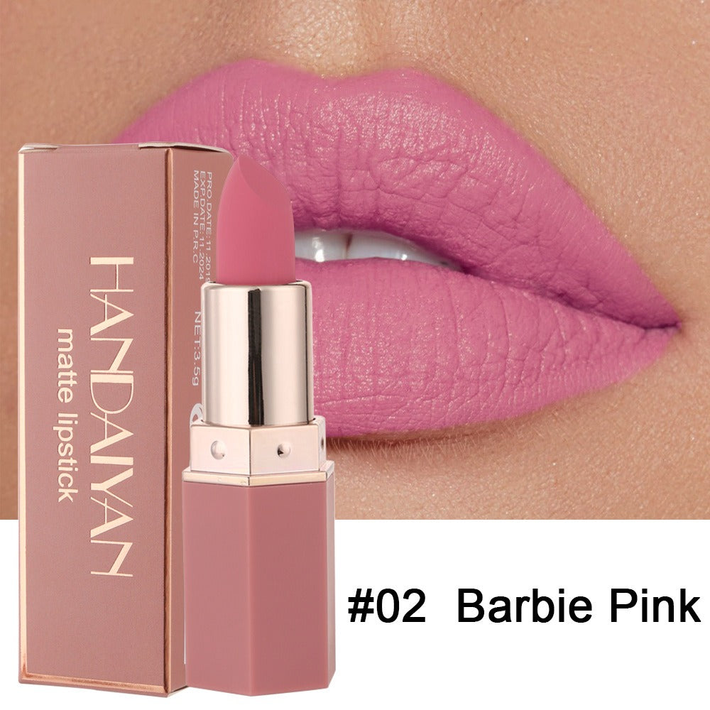 6-Color Matte Lipstick with Delicate Texture for Daily Use