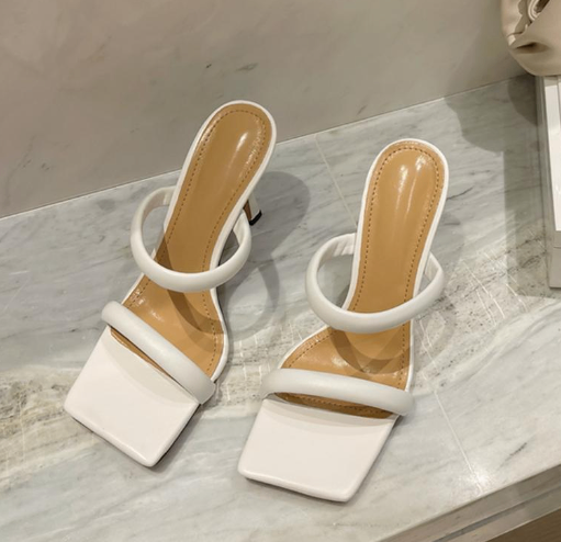 Chic Square-Toe Stiletto Sandals