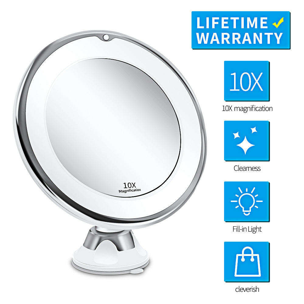 Luminous LED Vanity Mirror with 10X Zoom