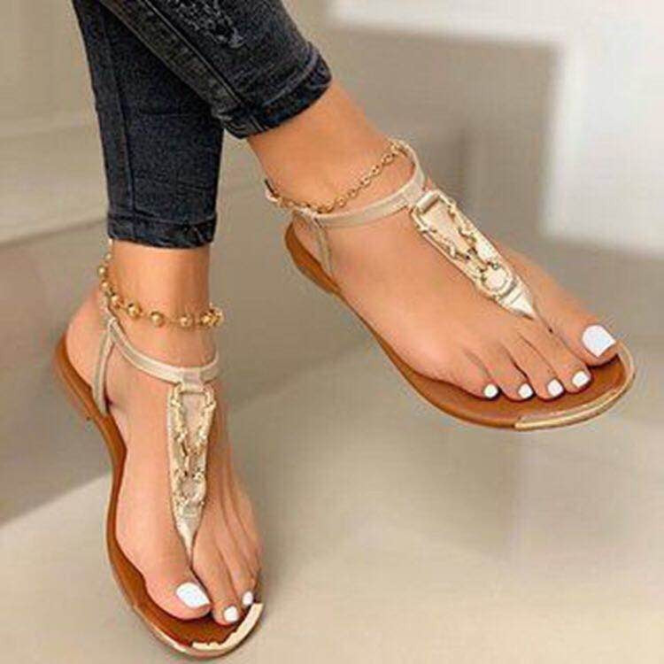 Elegant Herringbone Thong Sandals