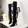 Metal Chunky Heel High Heels