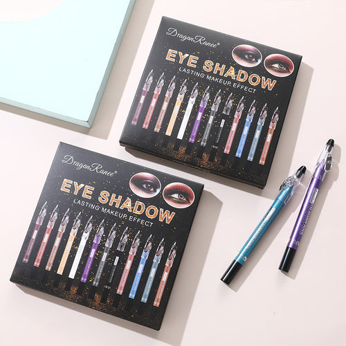 12-Piece Cross-Border Eyeshadow Pencil Set with Sharpener