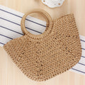Large Handwoven Casual Straw Bag for Summer Beach