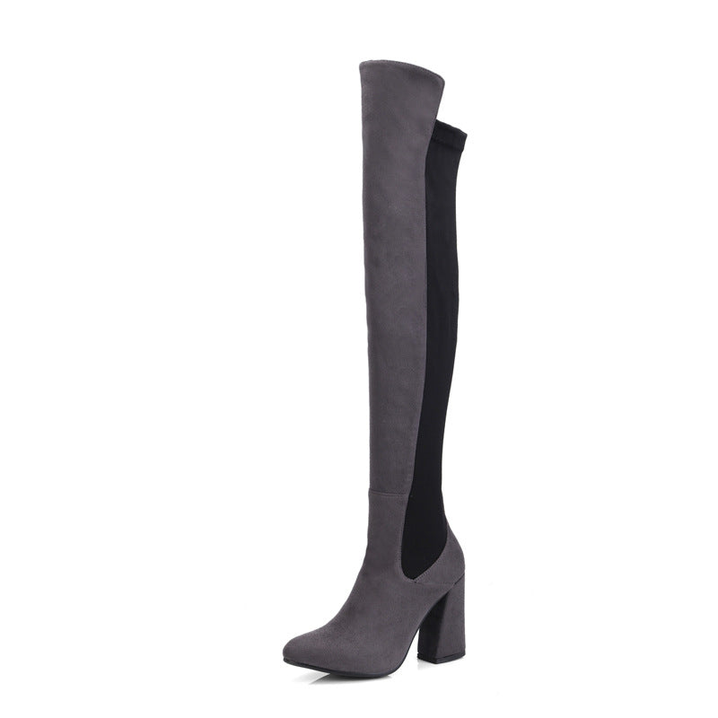 Elegant Over-the-Knee Velvet Boots