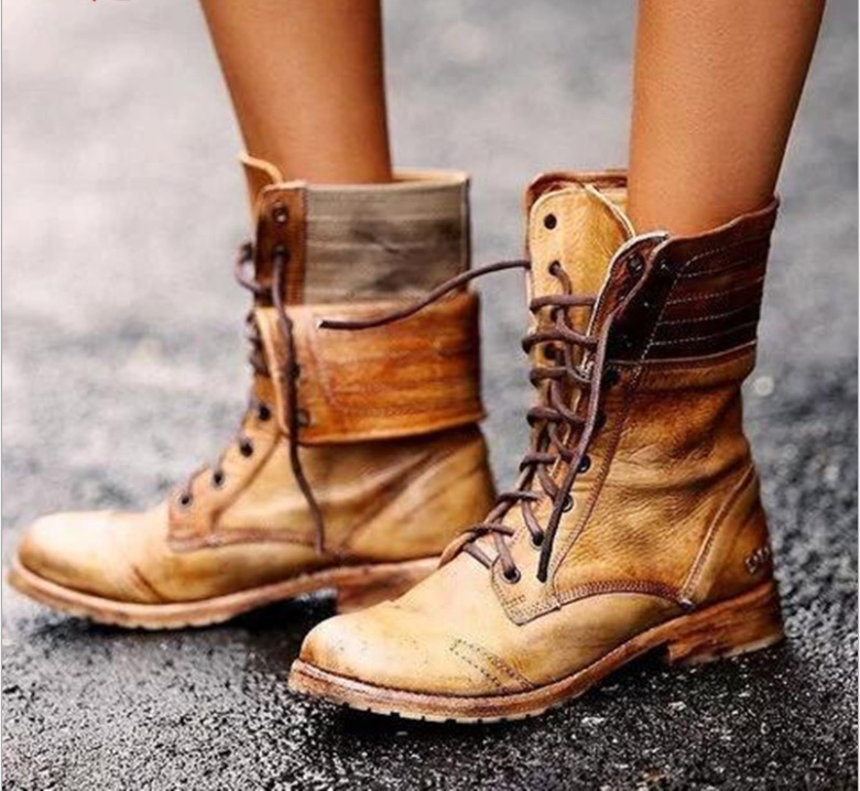 Cross-Strapped Martin Boots