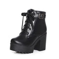 Long Lace-Up Chunky Heel Martin Boots