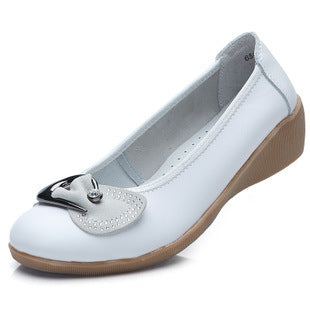 Elegant Leather Nurse Wedges