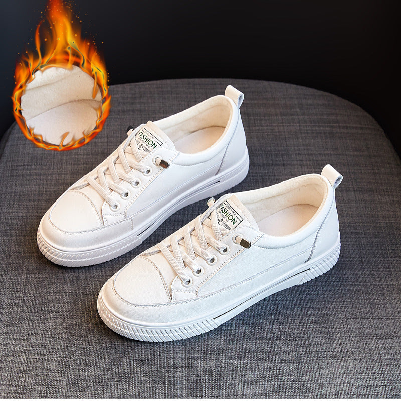 2024 New Women's Genuine Leather White Sneakers