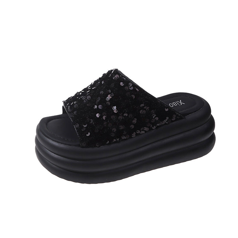 Elegant Sequin Slide Sandals