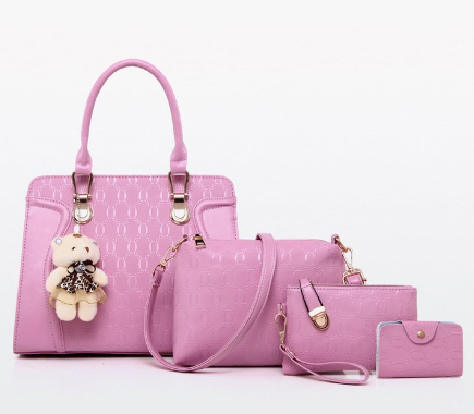 Chic Solid Color Ensemble with Bear Charm