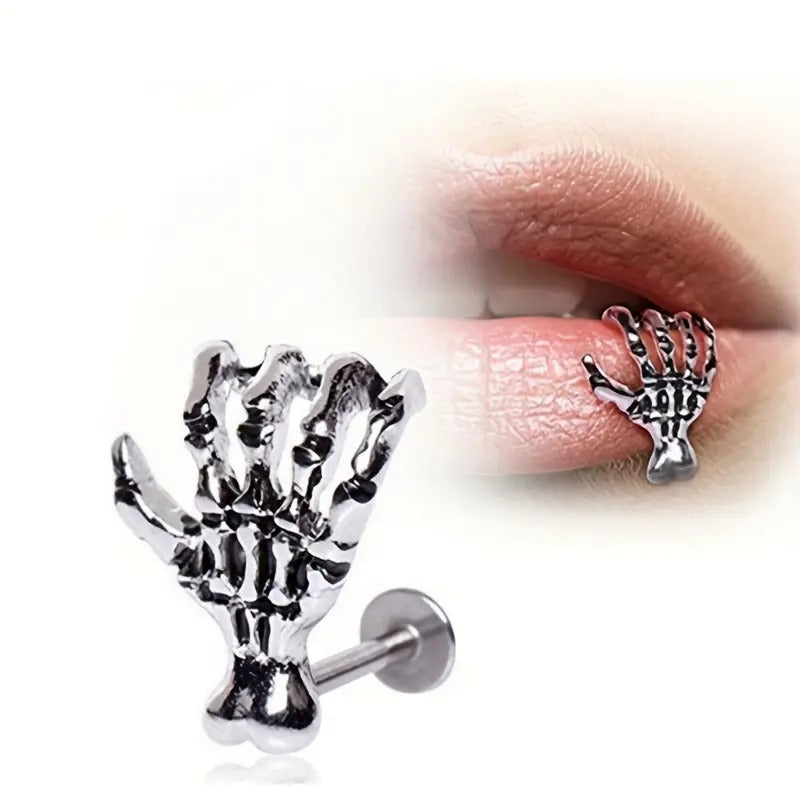 1pc Stainless Steel Punk Claw Lip Nail Piercing Jewelry