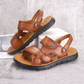 Men's Summer Beach Shoes in First Layer Cowhide