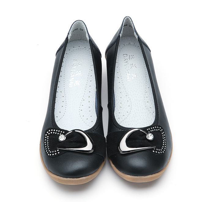 Elegant Leather Nurse Wedges