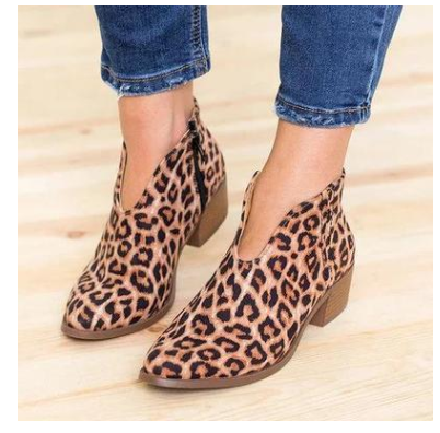 Elegant Leopard Ankle Boots