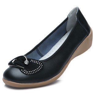 Elegant Leather Nurse Wedges