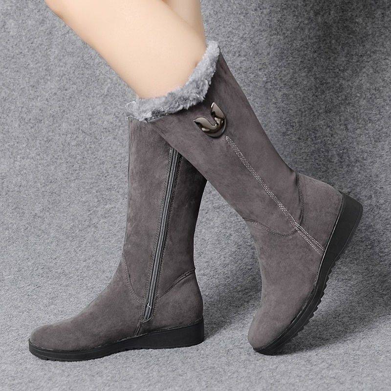 Women's Warm Non-Slip Large Cotton Mid-Tube Boots