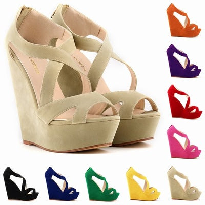 Elegant Strapped Wedge Sandals