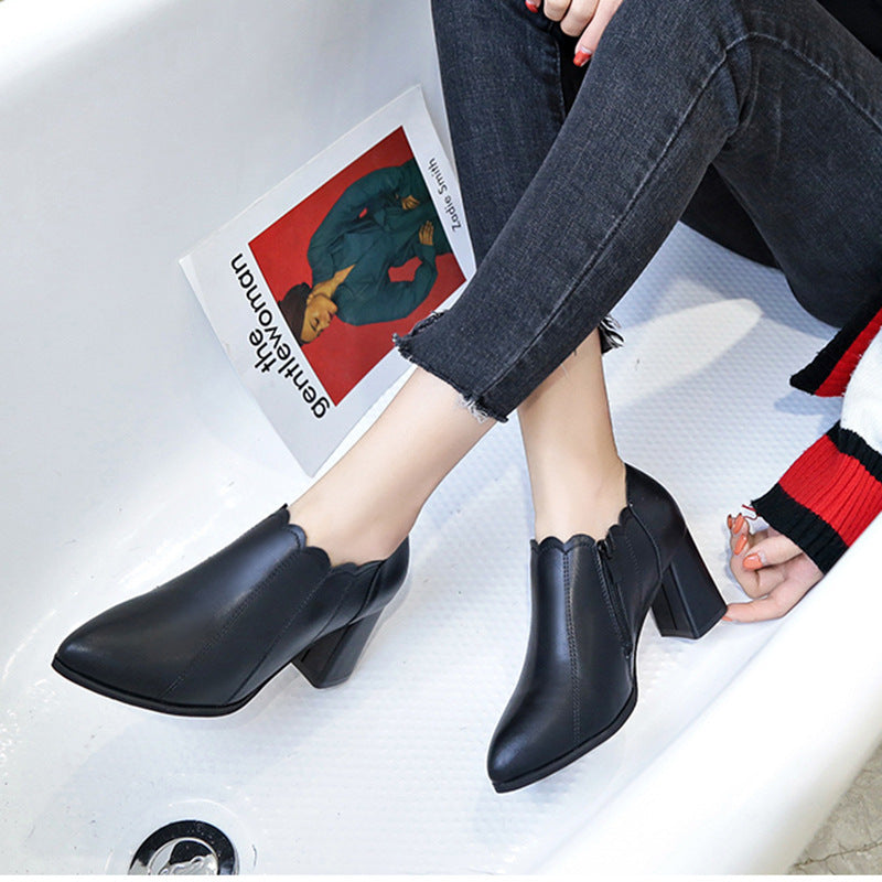 Elegant Pointed-Toe Heeled Booties