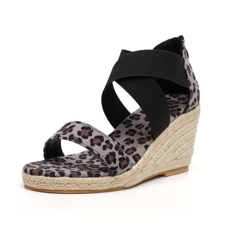 Large Snake Print Elastic Cross Lace Women's Shoes