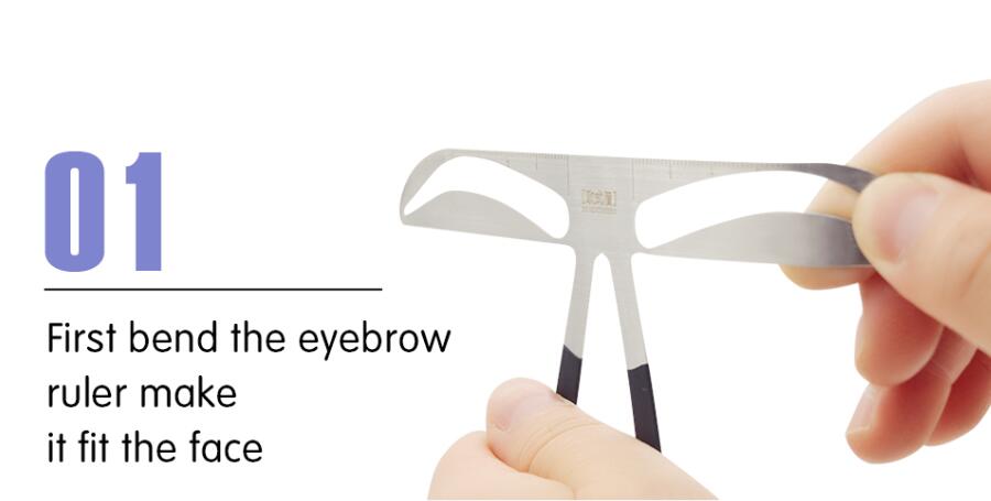 Stainless Steel Brow Ruler and Shaping Tool