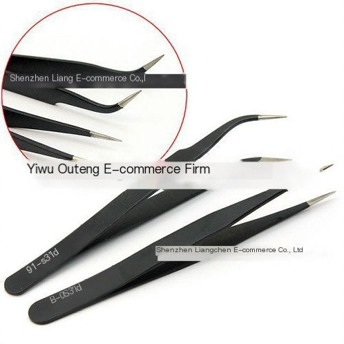 Precision Black Tweezers Duo - Curved & Straight