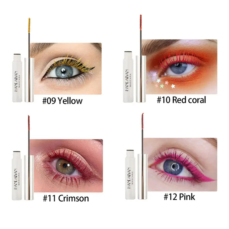 Color Mascara - Thick, Long, Waterproof, 12 Colors