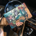 Botanical Elegance Leather Clutch