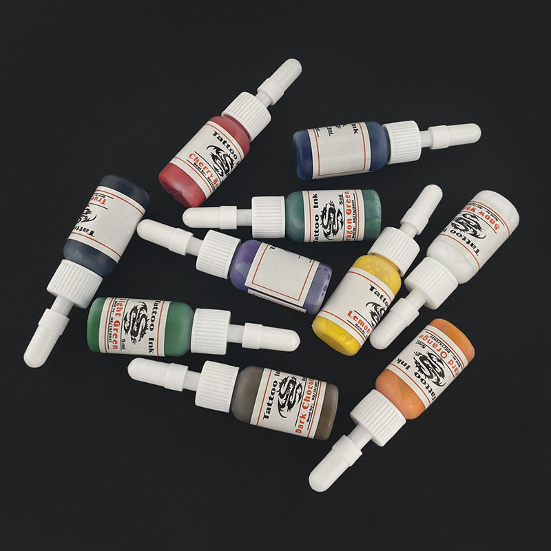 10-Color Motor Tattoo Pen Kit with Full Equipment