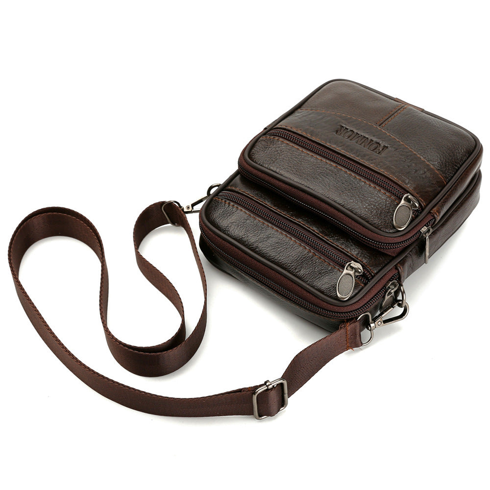 Genuine Leather Men's Crossbody Phone Bag and Waist Bag
