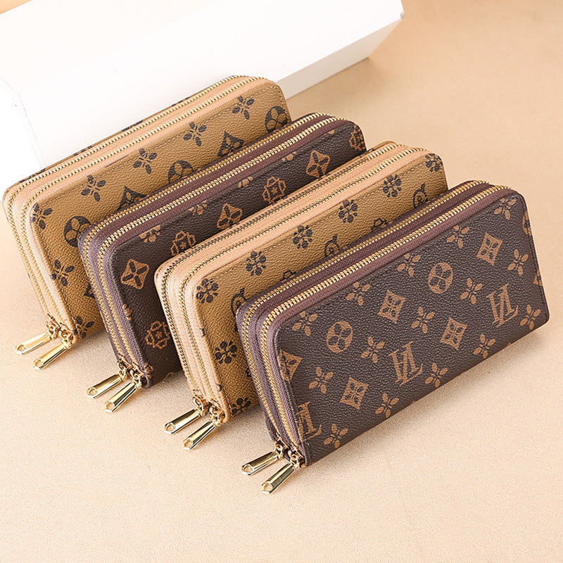 Fashionable Women's Long Wallet with Double Zipper (2023)