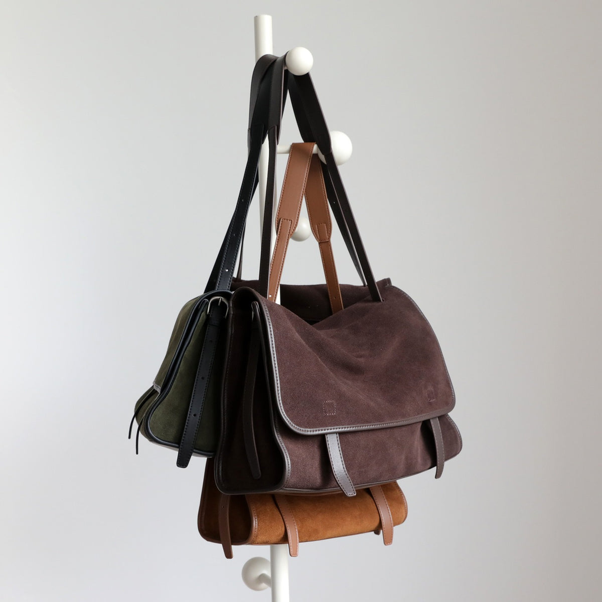 Matte Leather Large Messenger Bag