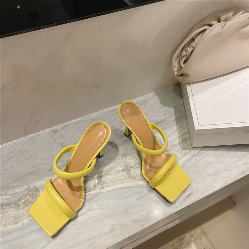 Chic Square-Toe Stiletto Sandals