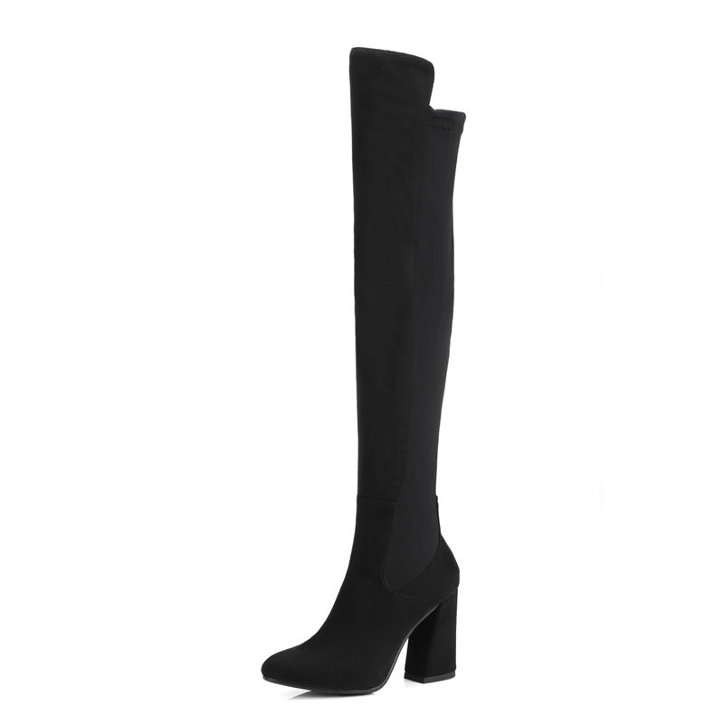Elegant Over-the-Knee Velvet Boots