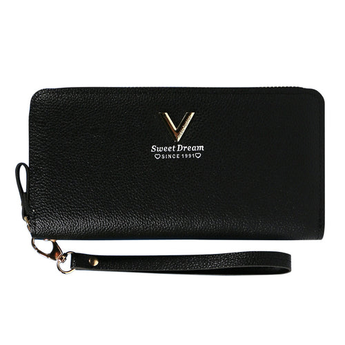 2023 Fashionable Double-Zipper Leather Wallet for Women