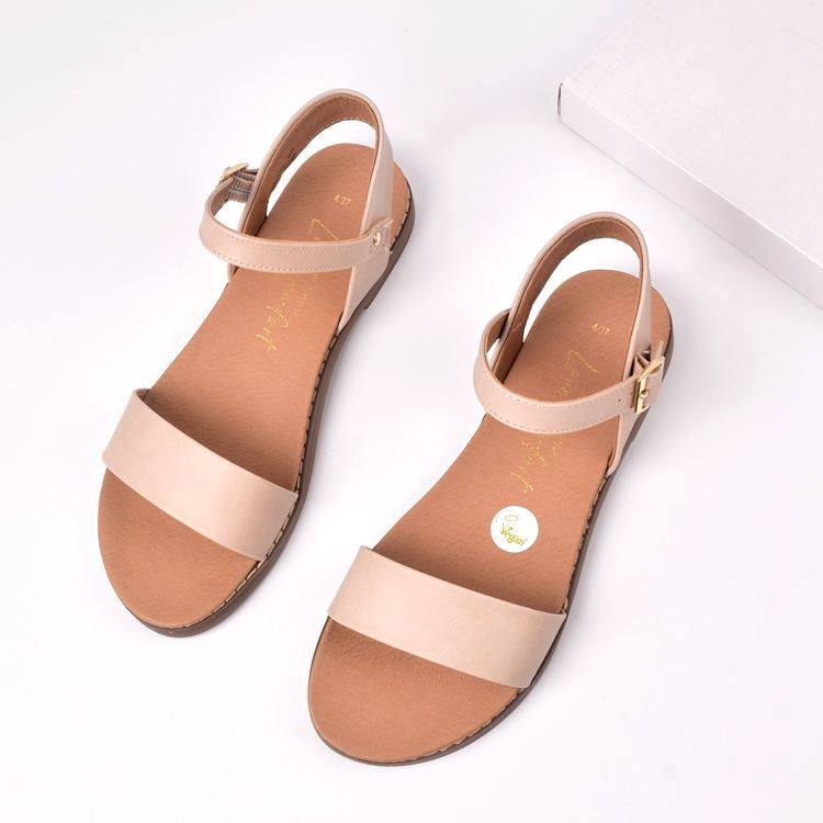 Elegant Apricot Roman Sandals